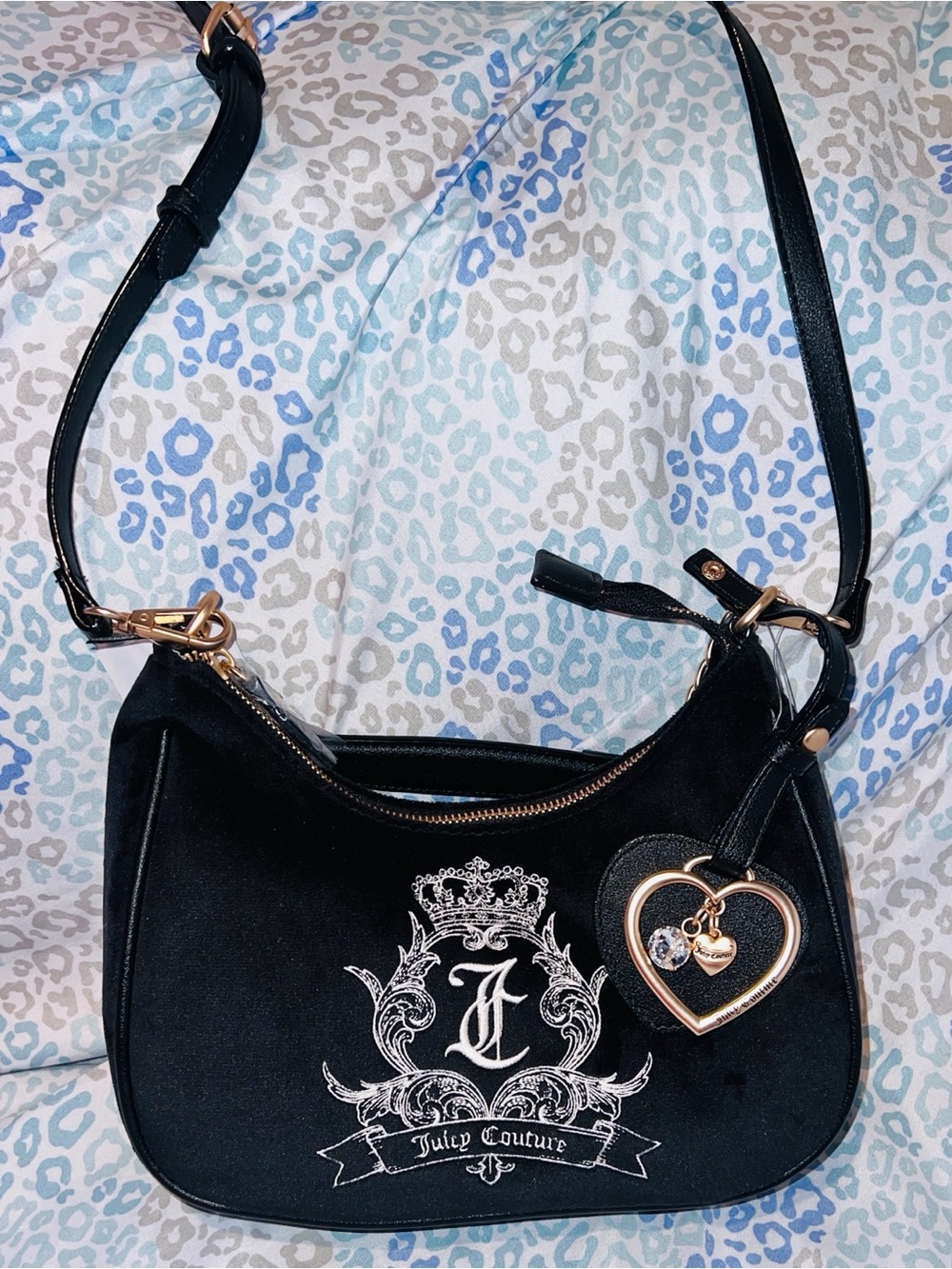 New Black Juicy Couture Purse Need More Juicy Crossbody Bag Velour Vintage Style